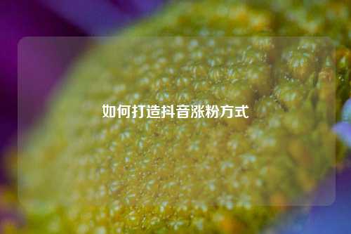 如何打造抖音涨粉方式