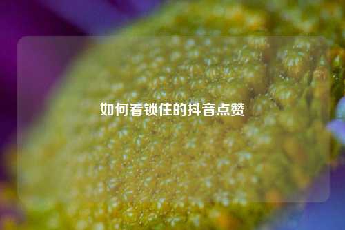 如何看锁住的抖音点赞